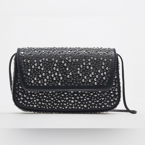 Zara Handbags - Studded rocker crossbody bag